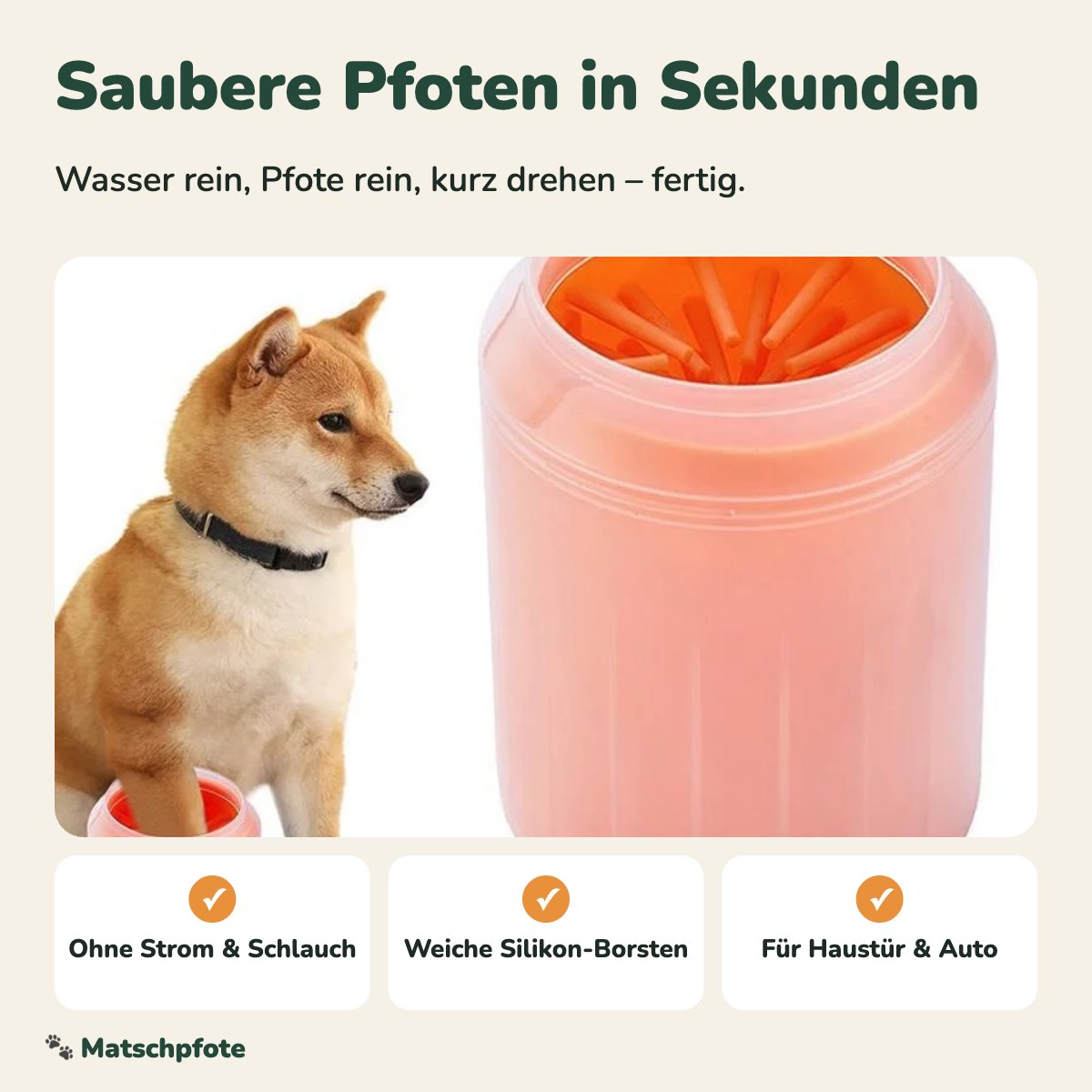Matschpfote Pfotenreiniger – saubere Pfoten in Sekunden
