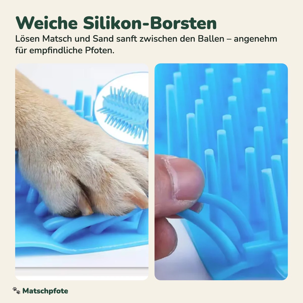 Weiche Silikon-Borsten des Pfotenreinigers