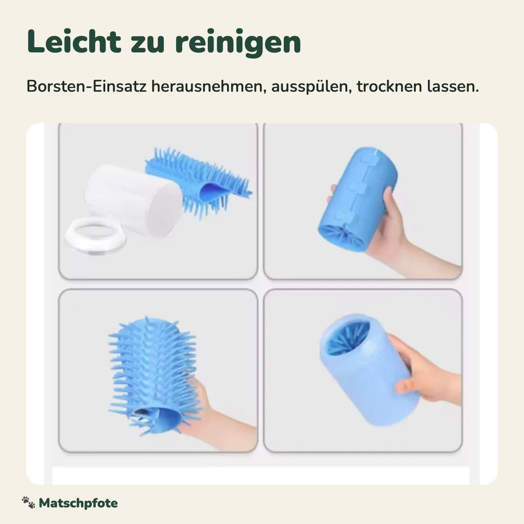 Pfotenreiniger leicht zu reinigen – Borsten herausnehmbar