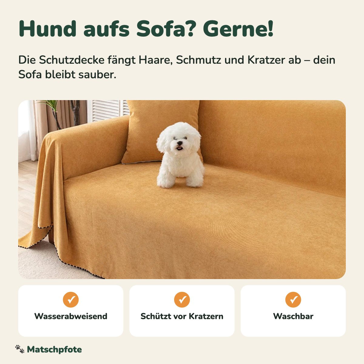 Matschpfote Sofa-Schutzdecke – Hund aufs Sofa, Sofa bleibt sauber