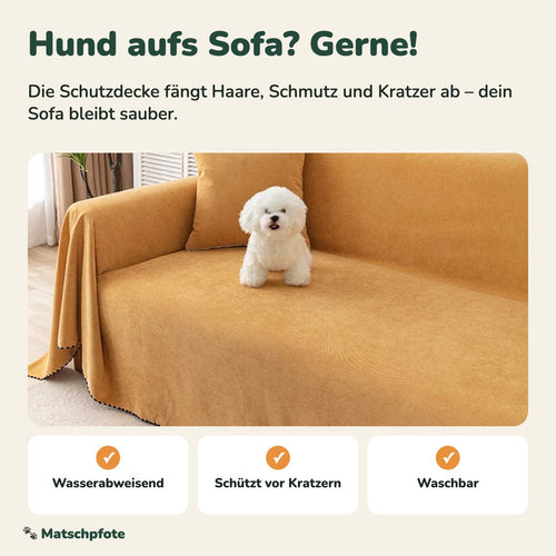 Matschpfote Sofa-Schutzdecke – Hund aufs Sofa, Sofa bleibt sauber