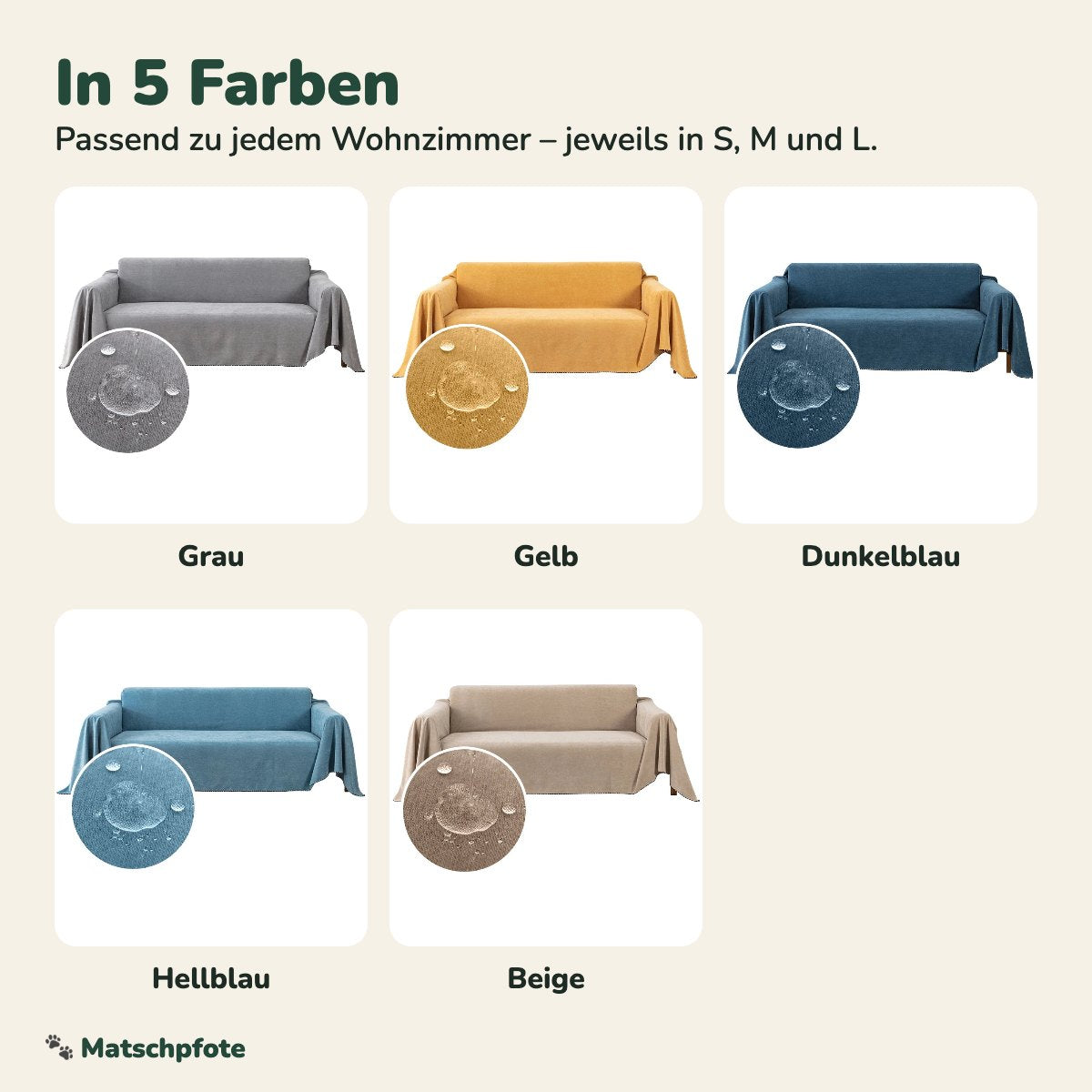 Sofa-Schutzdecke in 5 Farben