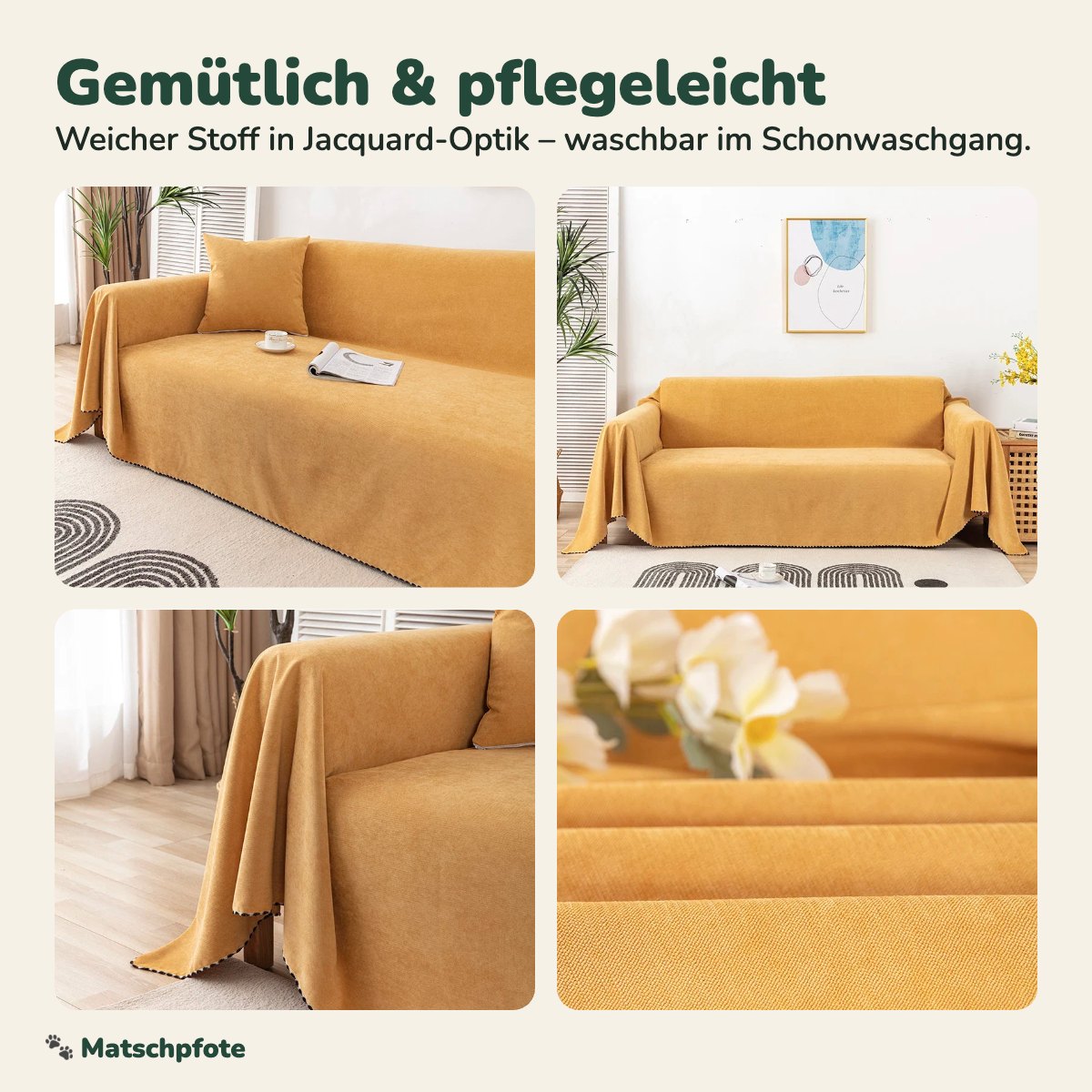 Sofa-Schutzdecke gemütlich und pflegeleicht