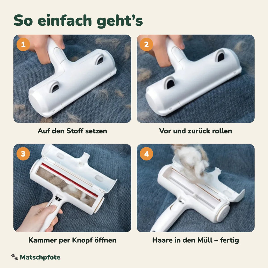 So einfach geht’s: rollen, Kammer öffnen, ausleeren